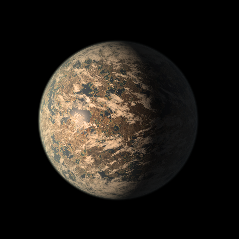 TRAPPIST-1 e в представлении художника.