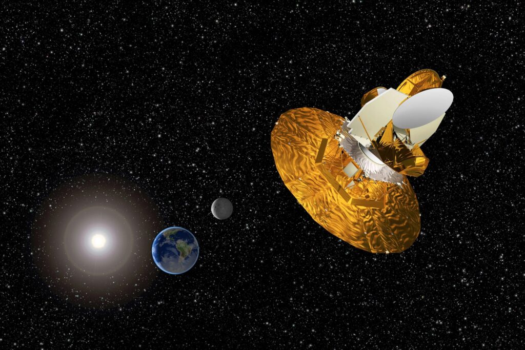 Художественное представление WMAP (Зонда микроволновой анизотропии Уилкинсона)